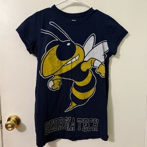 Georgia Tech Women’s Fitted Blue T-Shirt Large 100% cotton Collegiate